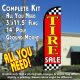 Tire Sale (Red/Checkered) Windless Feather Banner Flag Kit (Flag, Pole, & Ground Mt)