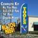 TOOLS (Blue) Flutter Feather Banner Flag Kit (Flag, Pole, & Ground Mt)