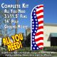 Us Flag Pattern (Horizontal Waves) Windless Advertising Feather Banner – Complete Flag Kit