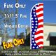 Us Flag Pattern (Horizontal Waves) Windless Advertising Feather Banner – Flag Only