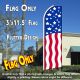 USA PATRIOTIC Flutter Feather Banner Flag (11.5 x 3 Feet)