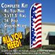 USA STAR SPANGLED Flutter Feather Banner Flag Kit (Flag, Pole, and Ground Mount)