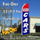 USED CARS 2.5 (Red/Blue) Flutter Feather Banner Flag (11.5 x 2.5 Feet)