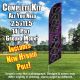 VAPE SHOP black/black letters purple smoke Windless Feather Banner Flag Kit (Flag, Pole, & Ground Mt)