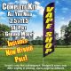 VAPE SHOP black with purple smoke / yellow letters Windless Feather Banner Flag Kit (Flag, Pole, & Ground Mt)