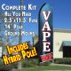 VAPE SHOP (Blue Gradient) Flutter Feather Banner Flag Kit (Flag, Pole, & Ground Mt)