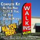 WALK-INS WELCOME (Red/Black) Flutter Feather Banner Flag Kit (Flag, Pole, & Ground Mt)