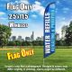 WATER REFILLS blue white windless flag