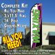 WAXING (White) Flutter Feather Banner Flag Kit (Flag, Pole, & Ground Mt)