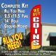WE BUY COINS (Red/White) Windless Feather Banner Flag Kit (Flag, Pole, & Ground Mt)
