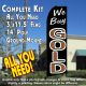 WE BUY GOLD (Black/Gold) Flutter Feather Banner Flag Kit (Flag, Pole, & Ground Mt)