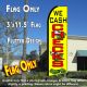 WE CASH CHECKS (Yellow) Flutter Feather Banner Flag (11.5 x 3 Feet)