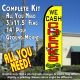 WE CASH CHECKS (Yellow) Flutter Feather Banner Flag Kit (Flag, Pole, & Ground Mt)