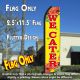 WE CATER (Yellow/Red) Flutter Polyknit Feather Flag (11.5 x 2.5 feet)