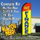 WE FINANCE (Red/Yellow) Flutter Feather Banner Flag Kit (Flag, Pole, & Ground Mt)