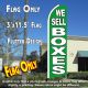 We Sell Boxes (Green) Windless Advertising Feather Banner – Flag Only