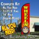 Wheels (Red) Windless Feather Banner Flag Kit (Flag, Pole, & Ground Mt)