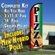 Pizza (Tri-color/Black) Windless Feather Banner Flag Kit (Flag, Pole, & Ground Mt) 