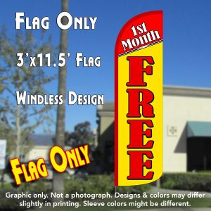 1St Month Free Windless Advertising Feather Banner – Flag Only