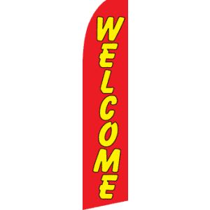 Welcome (Red/Yellow) Windless Advertising Feather Banner – Flag Only