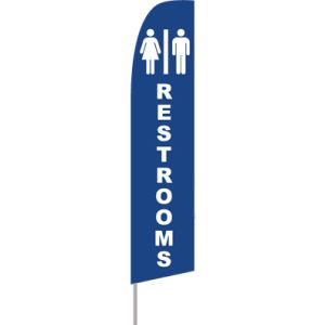 Restrooms Windless Advertising Feather Banner – Flag Only