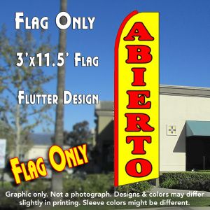 Abierto (Yellow) Windless Advertising Feather Banner – Flag Only