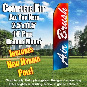 AIR BRUSH red blue flutter flag