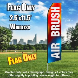 AIR BRUSH red blue flutter flag