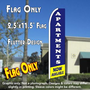 Available Now! (Blue/Yellow) Windless Advertising Feather Banner – Flag Only