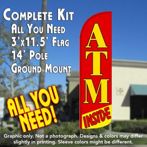Atm Inside Windless Advertising Feather Banner – Complete Flag Kit