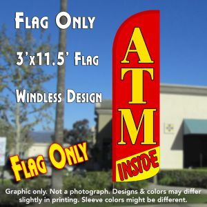 Atm Inside Windless Advertising Feather Banner – Flag Only