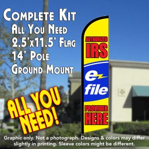 Authorized Irs E-File Provider Here Windless Advertising Feather Banner – Complete Flag Kit