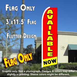Available Now (Red/Yellow) Windless Advertising Feather Banner – Flag Only