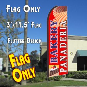 Bakery/Panaderia (R/B/W) Windless Advertising Feather Banner – Flag Only