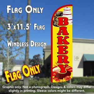 Bakery (Yellow/Red) Windless Advertising Feather Banner – Flag Only