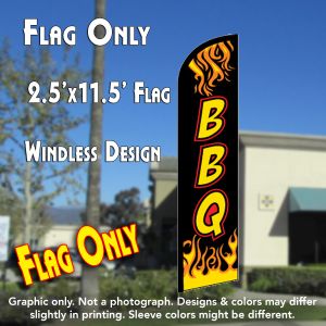BBQ (Black) Windless Advertising Feather Banner – Flag Only