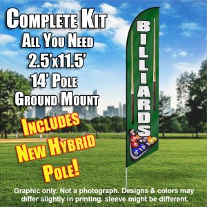 BILLIARDS Windless Feather Banner Flag Green Kit