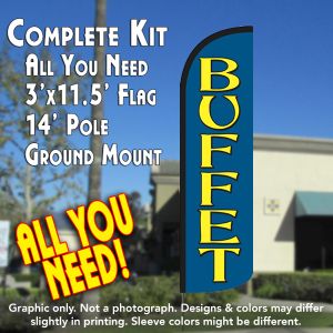Buffet Windless Advertising Feather Banner – Complete Flag Kit