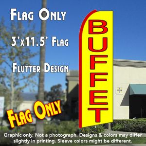 Buffet (Yellow) Windless Advertising Feather Banner – Flag Only