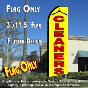Cleaners (Yellow) Windless Advertising Feather Banner – Flag Only