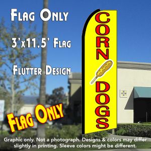 Corn Dogs Windless Advertising Feather Banner – Flag Only