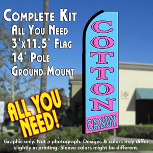 Cotton Candy (Blue/Pink) Windless Advertising Feather Banner – Complete Flag Kit