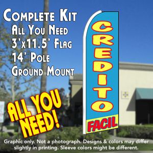 Credito Facil Windless Advertising Feather Banner – Complete Flag Kit