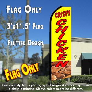 Crispy Chicken (Yellow) Windless Advertising Feather Banner – Flag Only