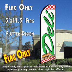 Deli (Checker) Windless Advertising Feather Banner – Flag Only