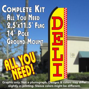 Deli (Red/Yellow) Windless Advertising Feather Banner – Complete Flag Kit