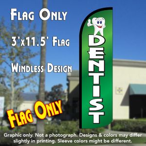 Dentist Windless Advertising Feather Banner – Flag Only