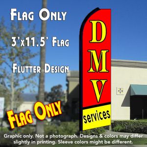 Dmv (Red/Yellow) Services Windless Advertising Feather Banner – Flag Only