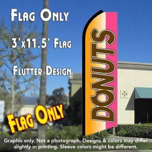 Donuts (Orange/Pink) Windless Advertising Feather Banner – Flag Only