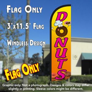 Donuts Windless Advertising Feather Banner – Flag Only